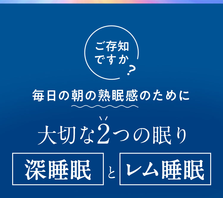 大切な2つの眠り 深睡眠とレム睡眠